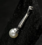 Vintage 10k White Gold, Diamonds and Pearl Art Deco Dangle Pendant