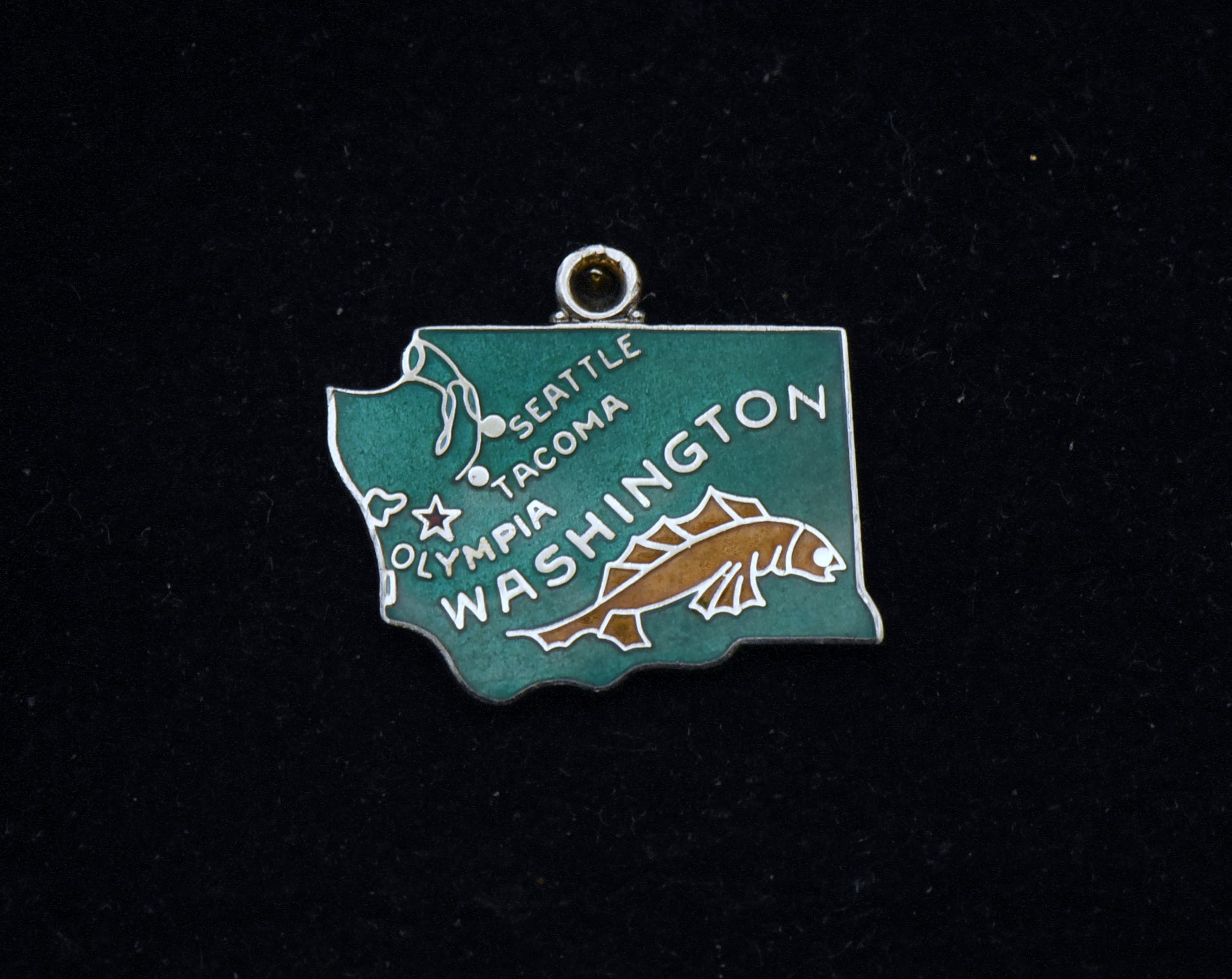 Wells - Vintage Washington State Sterling Silver and Enamel Charm