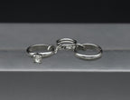 Vintage Wedding Rings Silver Tone Metal Charm