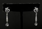 Vintage 10k White Gold with Diamonds Earrings