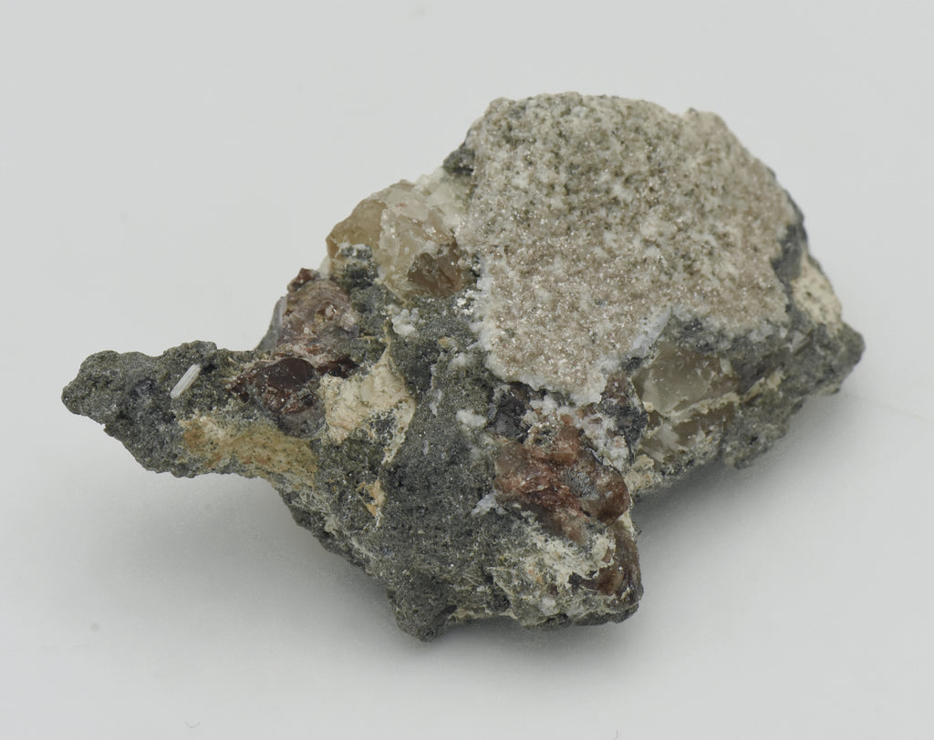 Axinite with Yellow Calcite in Matrix - Pakistan