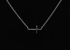 Vintage Sterling Silver Cross Pendant Chain Necklace