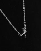 Vintage Sterling Silver Cross Pendant Chain Necklace