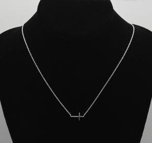 Vintage Sterling Silver Cross Pendant Chain Necklace