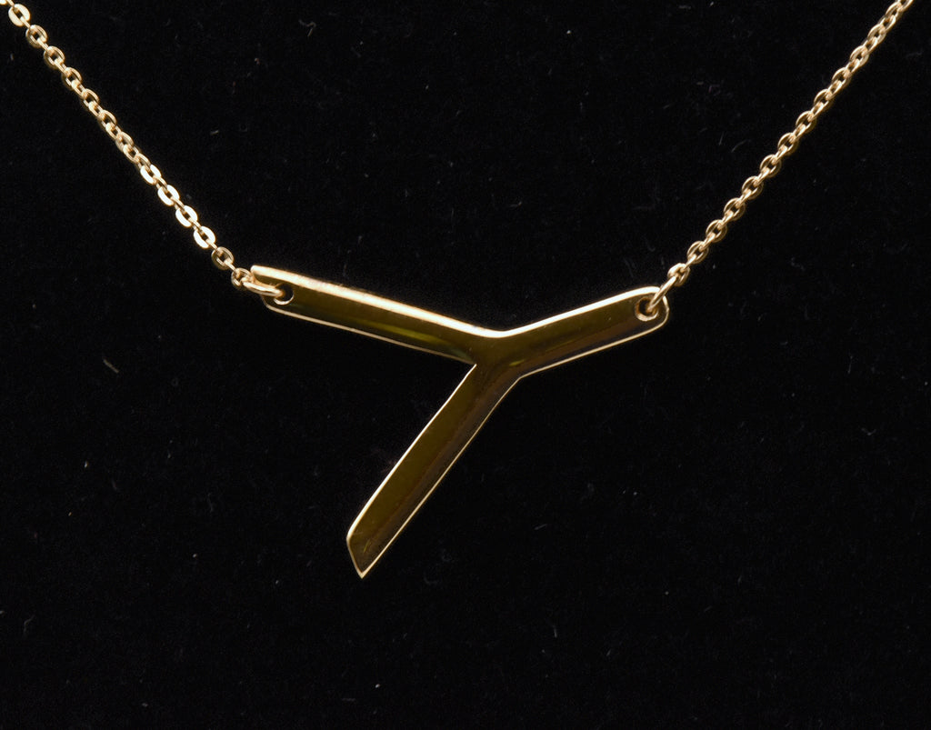 Vermeil "Y" Monogram Chain Necklace