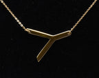 Vermeil "Y" Monogram Chain Necklace