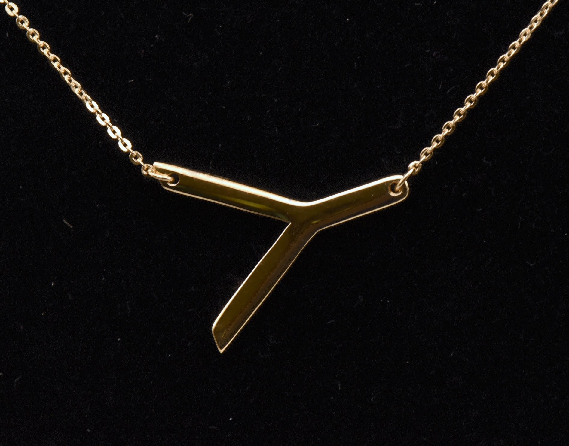Vermeil "Y" Monogram Chain Necklace