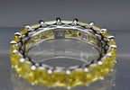 Vintage Yellow Cubic Zirconia Sterling Silver Eternity Band - Size 8