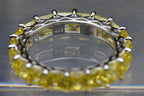 Vintage Yellow Cubic Zirconia Sterling Silver Eternity Band - Size 8