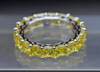 Vintage Yellow Cubic Zirconia Sterling Silver Eternity Band - Size 8
