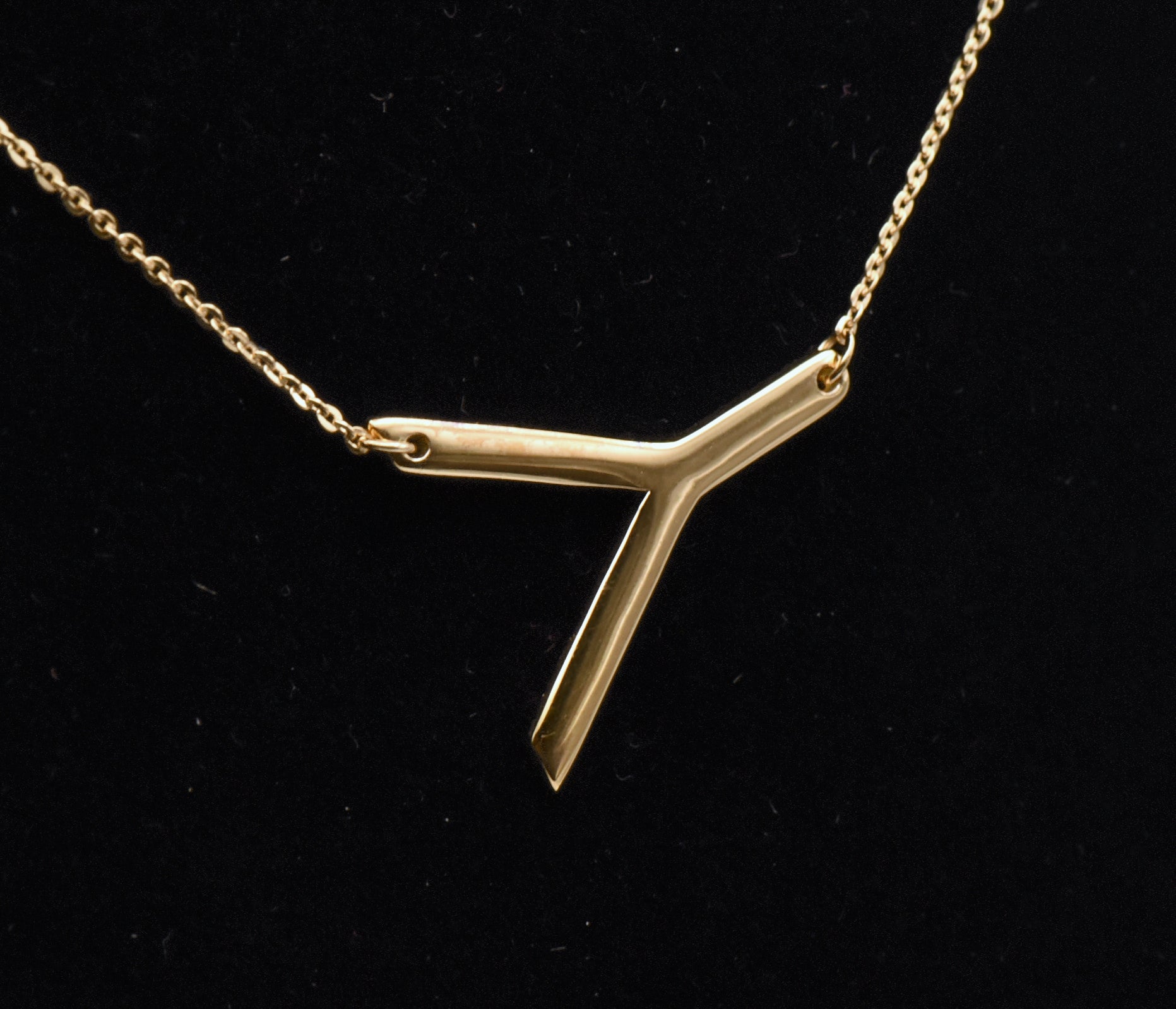 Vermeil "Y" Monogram Chain Necklace