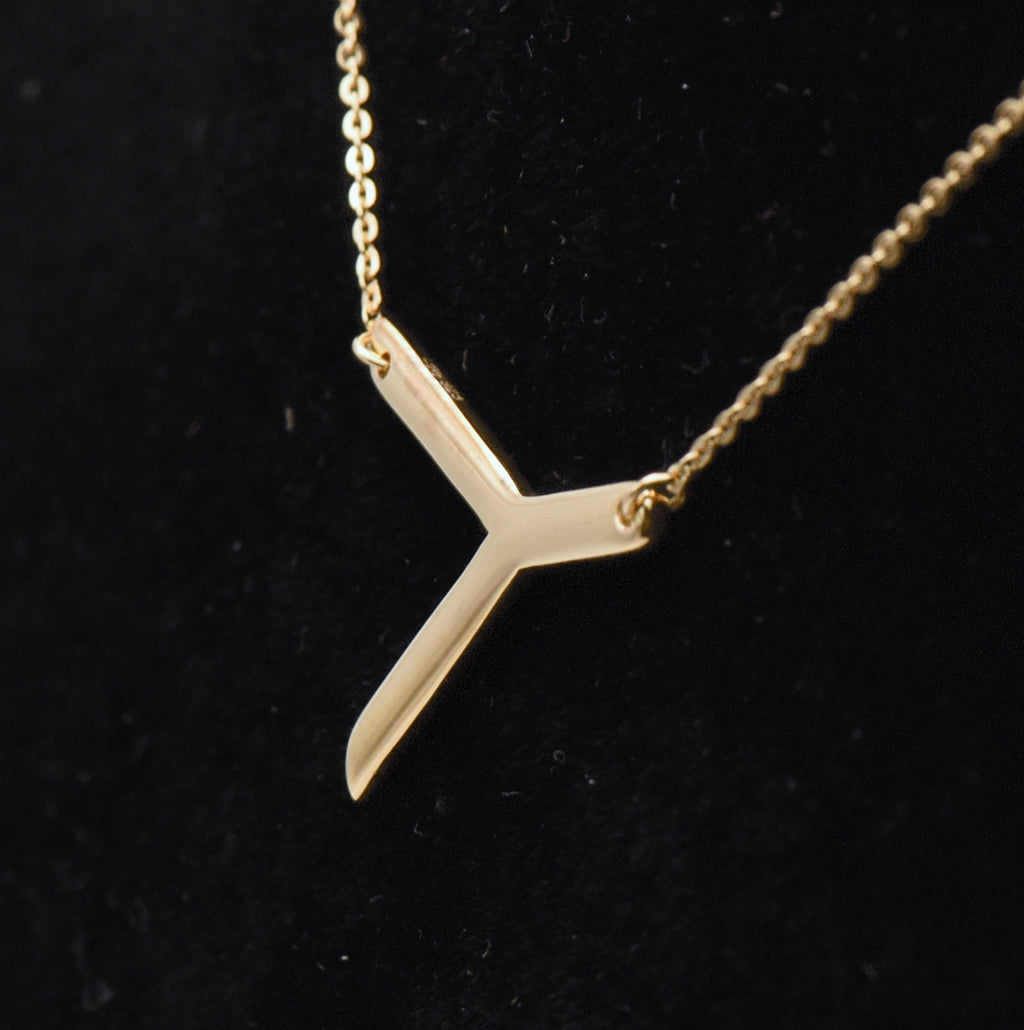 Vermeil "Y" Monogram Chain Necklace