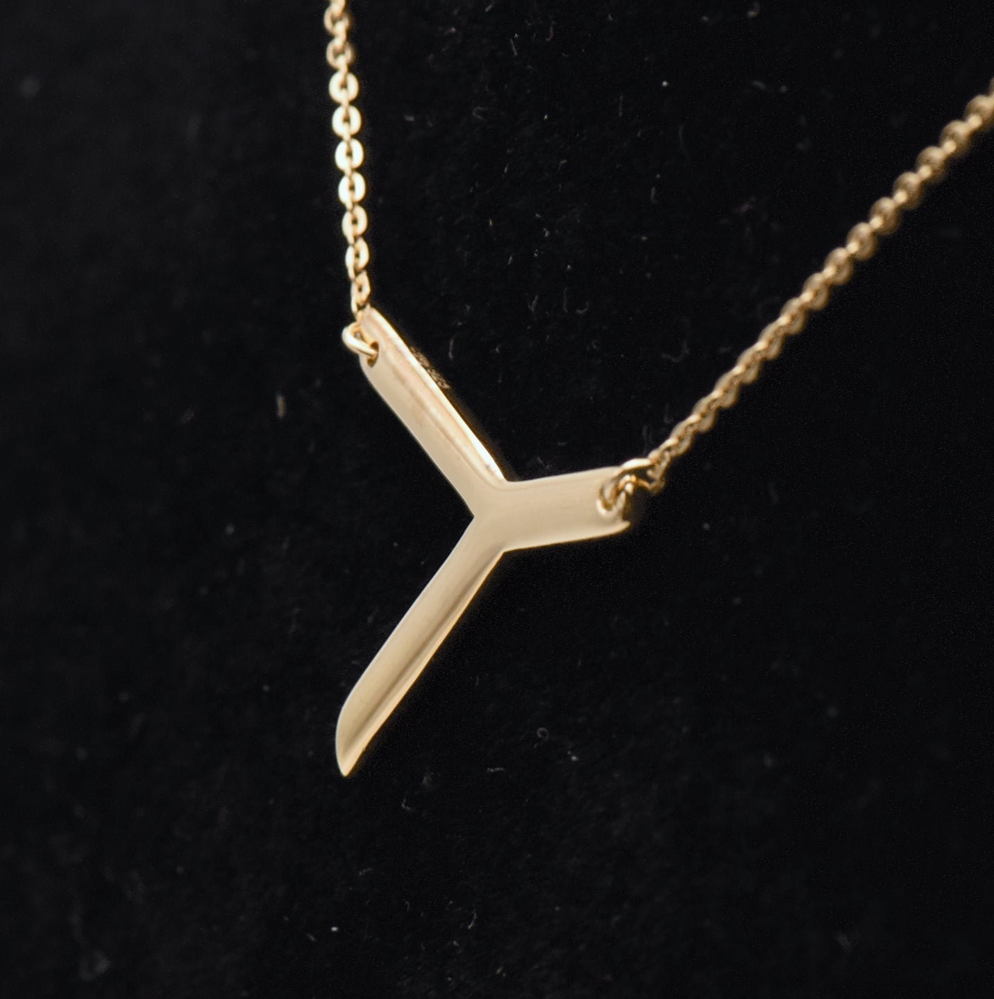 Vermeil "Y" Monogram Chain Necklace