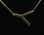 Vermeil "Y" Monogram Chain Necklace