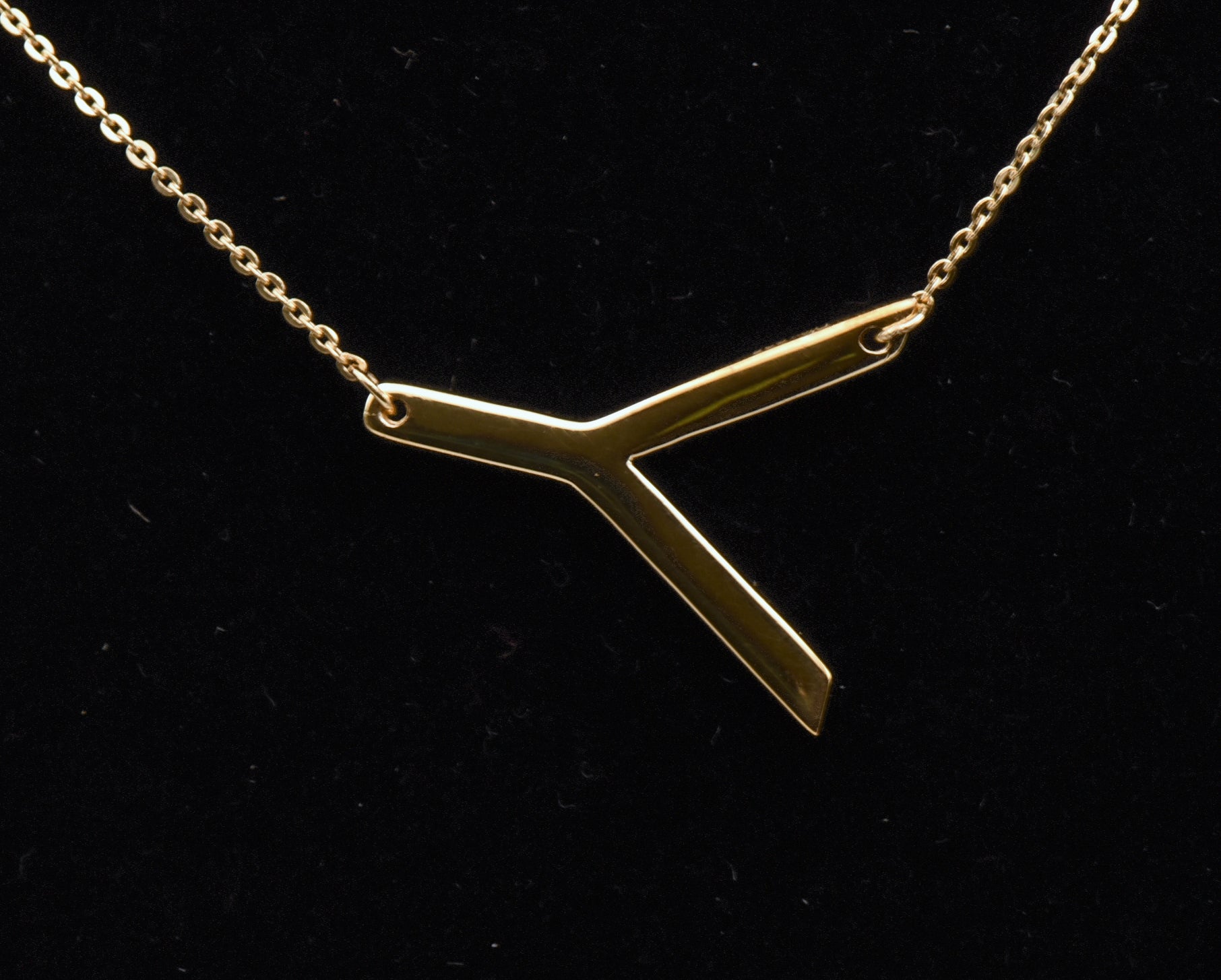 Vermeil "Y" Monogram Chain Necklace