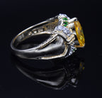 Ross-Simons - Vintage Vermeil with Yellow and Green CZ Ring - Size 10