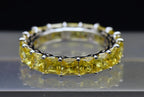 Vintage Yellow Cubic Zirconia Sterling Silver Eternity Band - Size 8