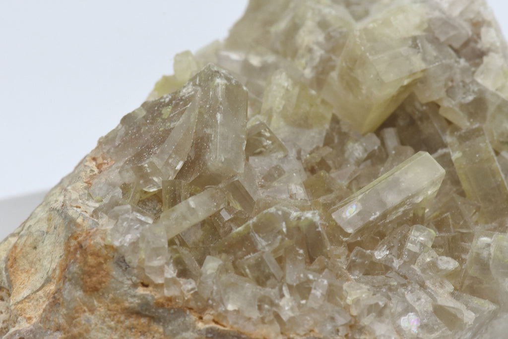 Yellow and Gray Barite Crystal Cluster Mineral Specimen