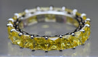 Vintage Yellow Cubic Zirconia Sterling Silver Eternity Band - Size 8