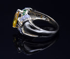 Ross-Simons - Vintage Vermeil with Yellow and Green CZ Ring - Size 10