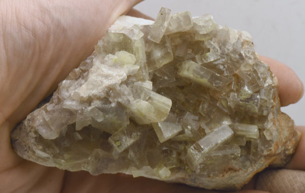 Yellow and Gray Barite Crystal Cluster Mineral Specimen