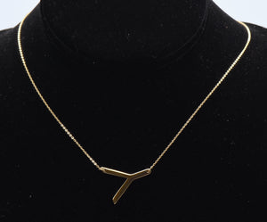Vermeil "Y" Monogram Chain Necklace
