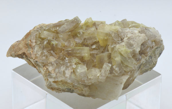 Yellow and Gray Barite Crystal Cluster Mineral Specimen