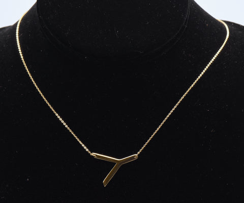 Vermeil "Y" Monogram Chain Necklace