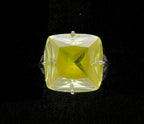 Vintage Large Yellow Cubic Zirconia Ring - Size 7
