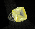 Vintage Large Yellow Cubic Zirconia Ring - Size 7