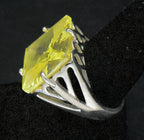 Vintage Large Yellow Cubic Zirconia Ring - Size 7