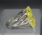 Vintage Large Yellow Cubic Zirconia Ring - Size 7