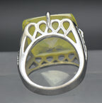Vintage Large Yellow Cubic Zirconia Ring - Size 7