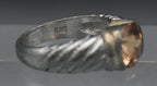 Vintage Sterling Silver Yellow CZ Ring - Size 7.75