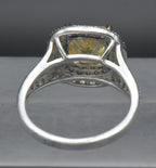 Vintage Yellow CZ Sterling Silver Halo Ring - Size 7