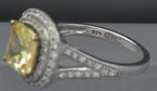 Vintage Yellow CZ Sterling Silver Halo Ring - Size 7