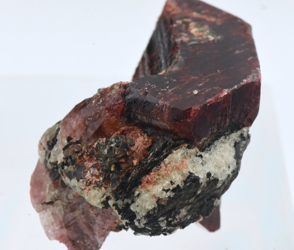 Unusual Red Zircon Bent Crystal Mineral Specimen