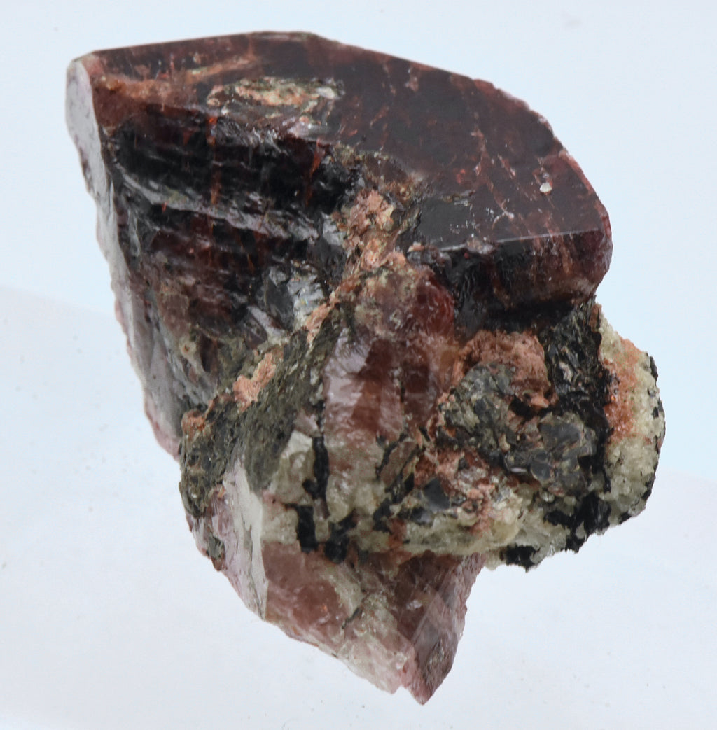 Unusual Red Zircon Bent Crystal Mineral Specimen