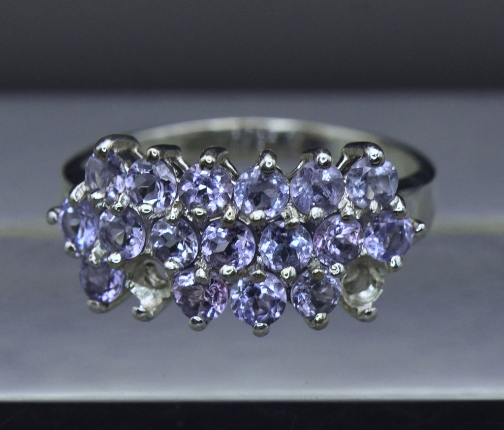 Clyde Duneier - Vintage 10K White Gold Tanzanite Ring - Size 8.75 MISSING STONES