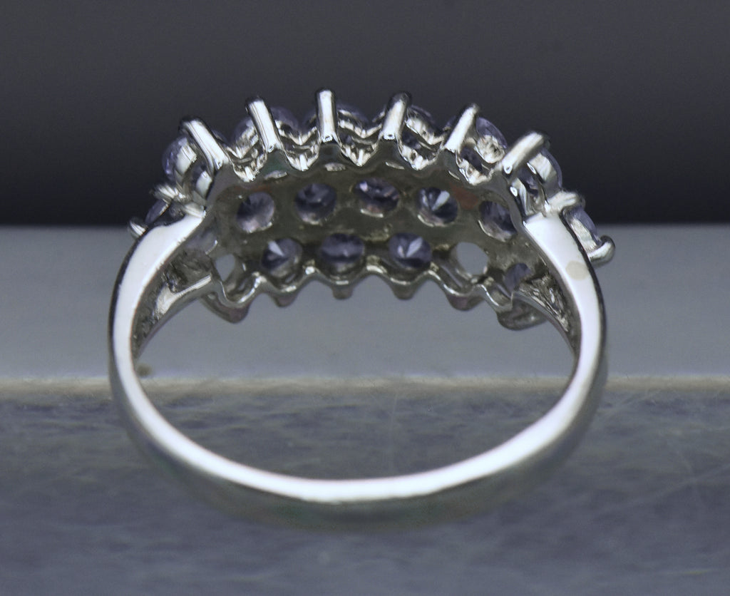 Clyde Duneier - Vintage 10K White Gold Tanzanite Ring - Size 8.75 MISSING STONES