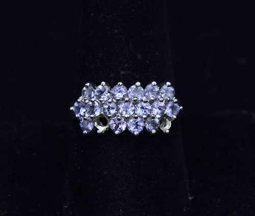 Clyde Duneier - Vintage 10K White Gold Tanzanite Ring - Size 8.75 MISSING STONES