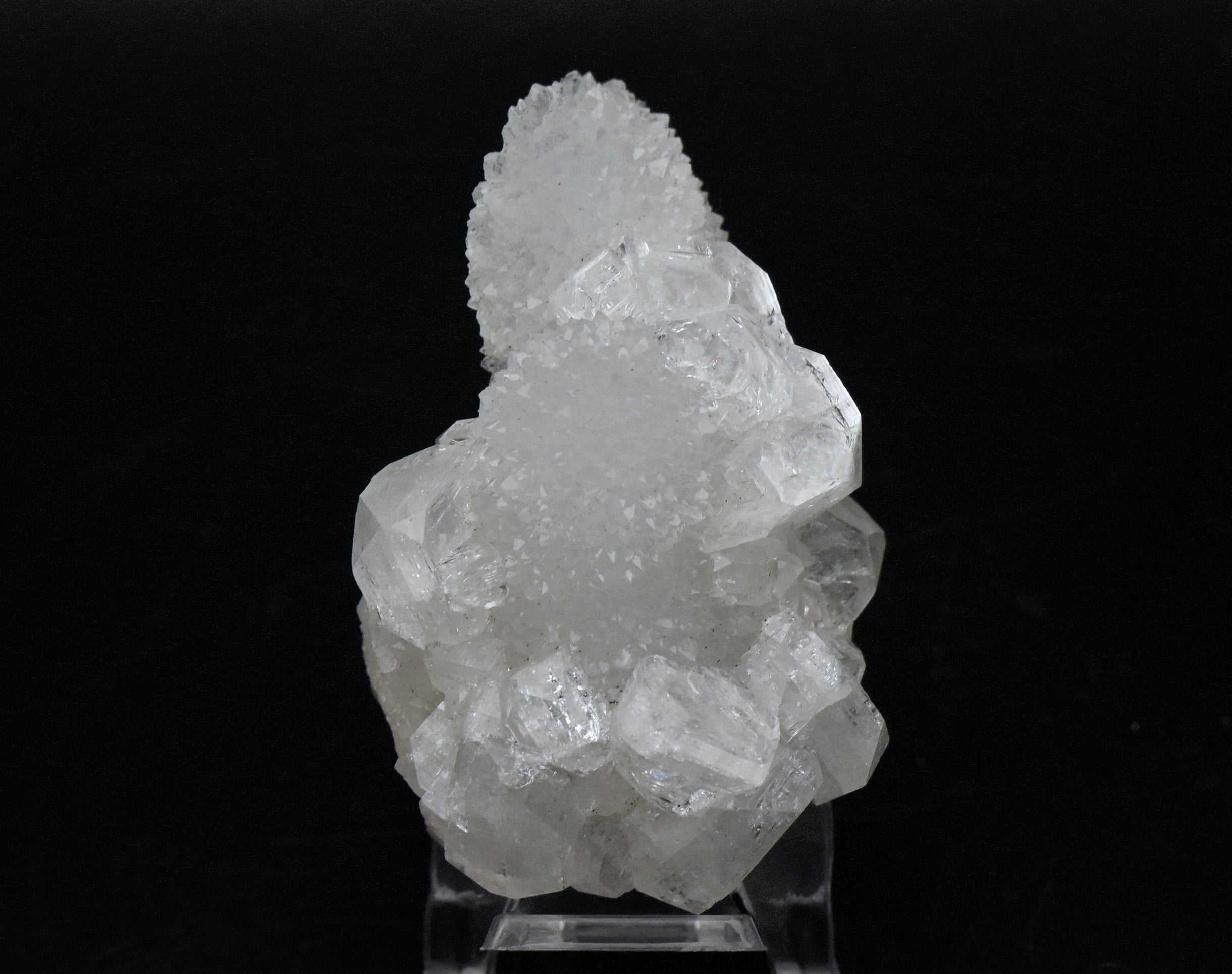 Apophylite Crystal Cluster with Druze - India