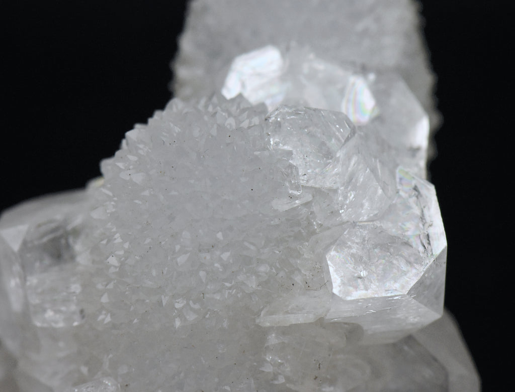 Apophylite Crystal Cluster with Druze - India