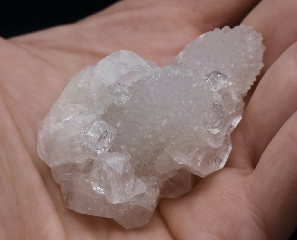 Apophylite Crystal Cluster with Druze - India
