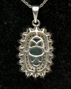 Vintage Opal, Tourmaline and Zircon Sterling Silver Pendant on Sterling Silver Chain Necklace - 20 Inches