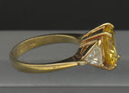 Vintage 18k Gold Plated Yellow CZ Ring - Size 6