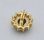 UNMATCHED Vintage 14K Gold Plated Black Onyx and CZ Stud Earring