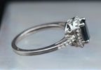 Vintage Blue Topaz Sterling Silver Halo Ring - Size 7