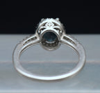 Vintage Blue Topaz Sterling Silver Halo Ring - Size 7
