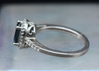 Vintage Blue Topaz Sterling Silver Halo Ring - Size 7